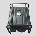 Portable Gas Powered Generator With Black Metal Frame And Silver Engine Component 3d model