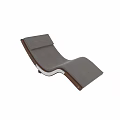 Leisure Lounger With Wooden Frame And Gray Cushion For Indoor Outdoor Use