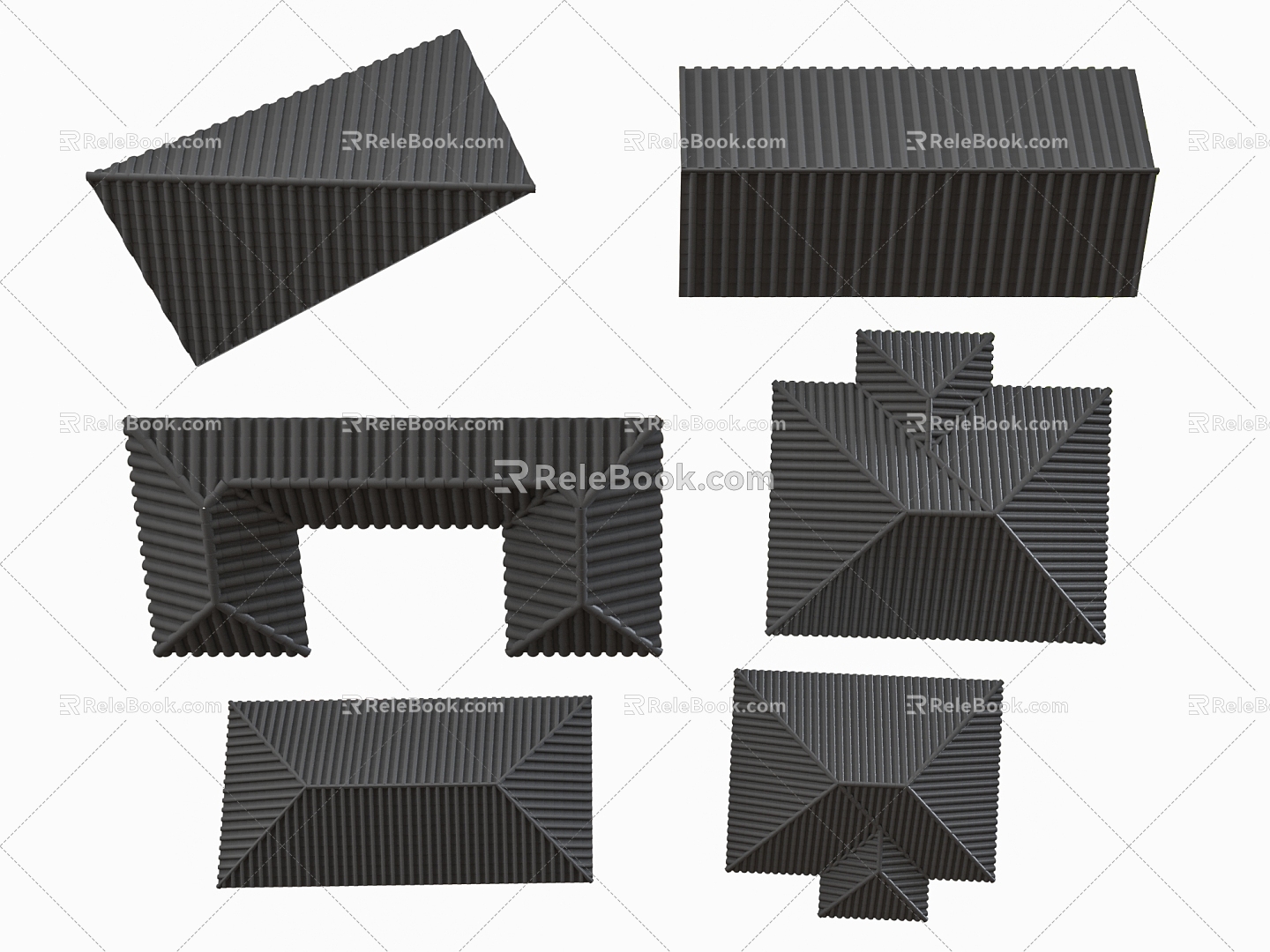 Chinese roof tiles 3d model