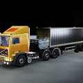 Yellow Volvo Cargo Truck With Large Container For Efficient Heavy Duty Transport