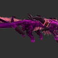 Purple Mythical Reptile Dragon With Wings Scales And 3D Design Details