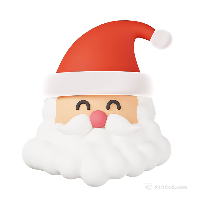 Christmas Santa Claus Themed Decorative Ornament Set With Smiling Face Design 3d model 