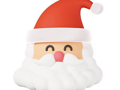 Christmas Santa Claus Themed Decorative Ornament Set With Smiling Face Design 3d model