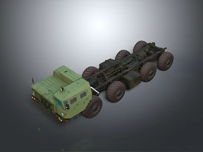 Heavy Duty Military Vehicle Truck Chassis With Multi Wheel Design Structure 3d model