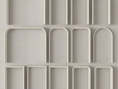 Modern Geometric Decorative Components With Rectangular And Arch Shapes For Interior Wall Decor 3d model