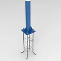 Modern Single Pole Outdoor Light With White Blue Design For Street Lighting