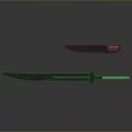 Black Bladed Swords With White Handles Featuring Long And Short Designs