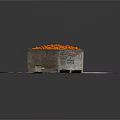 Abundant Fresh Orange Fruits in a Wooden Crate on Cracked Concrete Surface