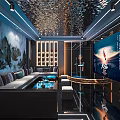 Luxurious Modern KTV Private Room With Comfortable Sofa Large LED Screen And Ambient Lighting