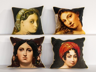 European oil painting pillow 3d model