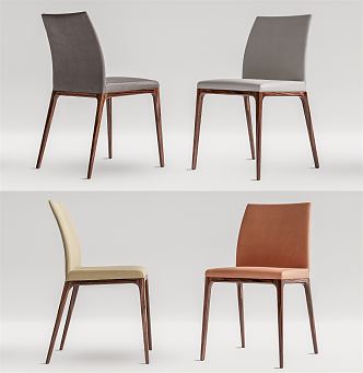 Modern Dining Chair Leather Single Chair Dining Chair 3d model