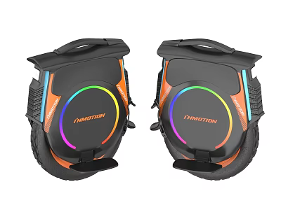 Colorful Inmotion Electric Unicycles With Rainbow Lights And Black Design 3d model