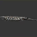 Metal Crocodile Reptile Sculpture With Intricate Hollowed Design And Colorful Details
