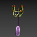 Modern Black Floor Lamp With Multiple Arms White Light Shades And Conical Base