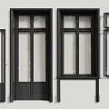 Modern Black Frame Casement Windows With Various Sizes And Glass Panels Design