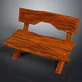 Wooden Bench Solid Wood Construction With Natural Grain Finish Rustic Outdoor Furniture Design