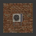 Durable Air Conditioner Fan Mounted on Classic Red Brick Wall Exterior