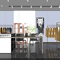 Professional Attire Clothing Store With Hanging Suits Display Area And Interior Plants
