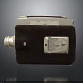 Vintage Electronic Movie Camera With Brown Leather Case Lens And Control Panel