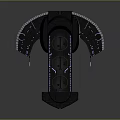 Modern Futuristic Sci Fi Structure Featuring Blue Glowing Lines And Black Panels
