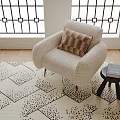Casual Sofa Single Sofa Casual Chair Side Stool 3d model