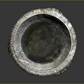 Antique Decorative Stone Basin With Intricate Carvings And Mythical Creature Base