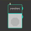 Teal Colored Retro Radio With Mesh Speaker Front And Control Knobs
