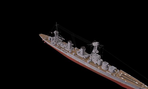 modern warship battleship destroyer 3d model