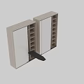 Modern Wooden Wardrobe Interior Featuring Shelves And Wall Mounted Ironing Board