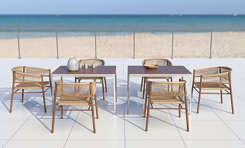 Modern outdoor tables and chairs 3d model