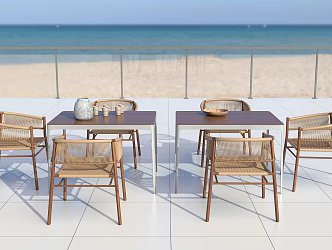 Modern outdoor tables and chairs 3d model