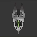 Futuristic Fighter Jet With Green Accents Sleek Body Sharp Wings And Metallic Finish