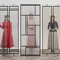 Modern partition glass screen partition 3d model