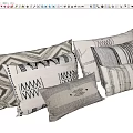 Cream Style Pillow Sofa Pillow Fabric Bed Pillow Bay Window Pillow 3d model