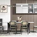 Modern Dining Table and Chair Combination 3d model