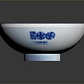 Intricate Sculpted Carving On Blue And White Bowl With Traditional Architecture Design