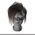 Stylish Jewelry Display On White Head Model With Brown Wig And Black Background