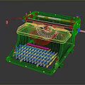 Adler Vintage Typewriter With Black Body And Red Keys Classic Design Features