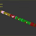 Futuristic Weapon Metallic Long Rod Design With Red Indicator Lights Sleek Surface And Reflective Finish