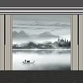 New Chinese sofa background wall 3d model