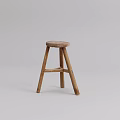 Wooden Bar Stool With Simple Design And Natural Wood Finish For Home Kitchen