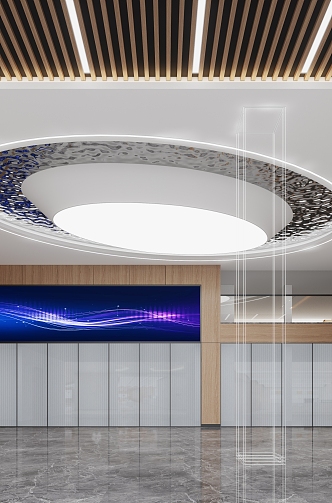 Hall water ripple shaped ceiling 3d model