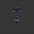 Purple Bicycle With Woven Frame And Wheels 3D Model On Dark Background
