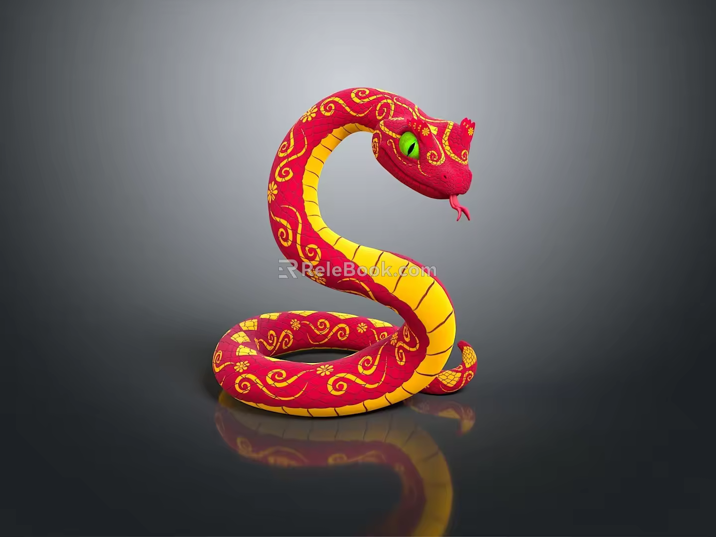 snake cobra venomous snake python reptile cold-blooded animal reptile 3d model