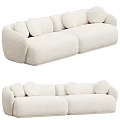 Plush Cream Colored Two Seater Sofa Featuring Round Cushions In Living Room Interior