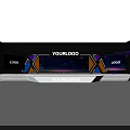 Modern Ballroom Stage Design With Logo Display And Neon Lighting Elements 3d model