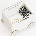 Electric Wooden Toy Cart With Wheels And Moon Star Patterns