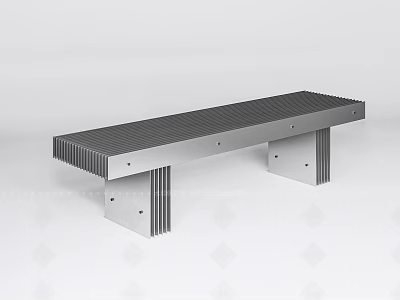 Modern Bed Bench With Sleek Metal Frame And Minimalist Design For Bedroom 3d model