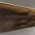 Modern Wooden Wall Panel With Wavy Stripes For Interior Decorative Design 3d model