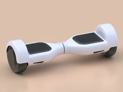 White Hoverboard With Black Foot Pedals Two Wheels And Sleek Design 3d model